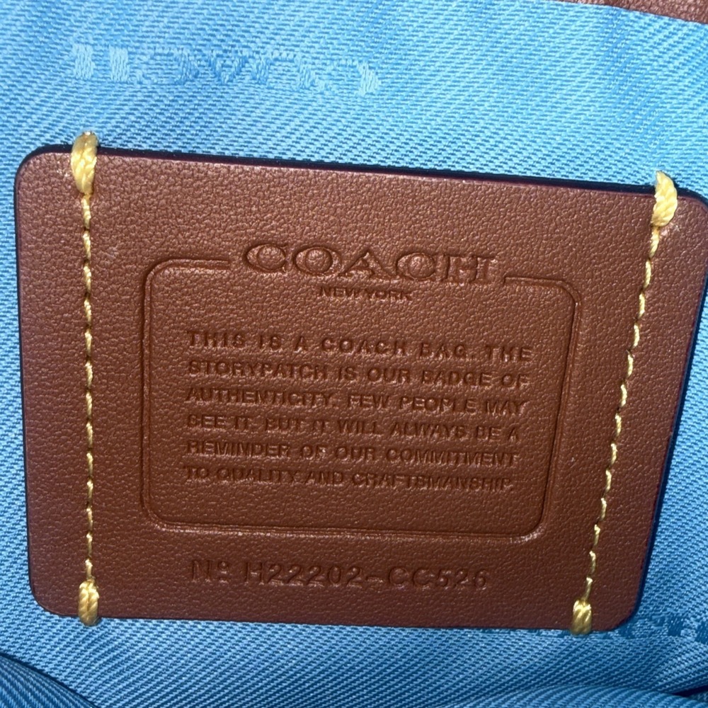 COACH Kitt Messenger Crossbody Bag Blue Crossgrain Leather Shoulder Purse CLEAN! - Picture 9 of 16